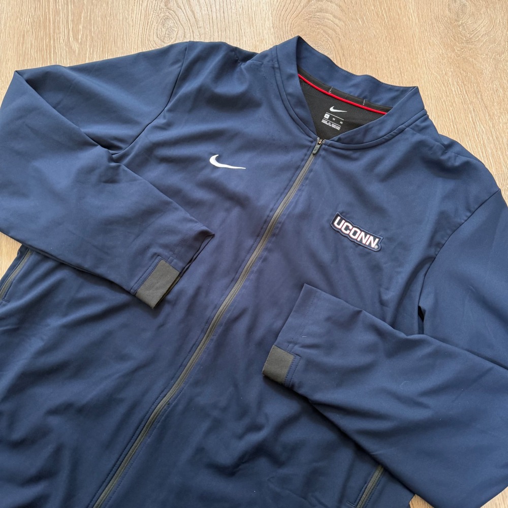 Nike UConn Huskies Full Zip Track Jacket Mens XL Navy Blue Sideline Athletic